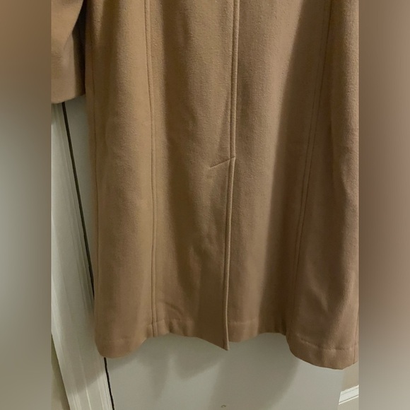 Jones New York Tan Camel Wool Cashmere Blend Long Hooded Coat Size 10 - Picture 14 of 16